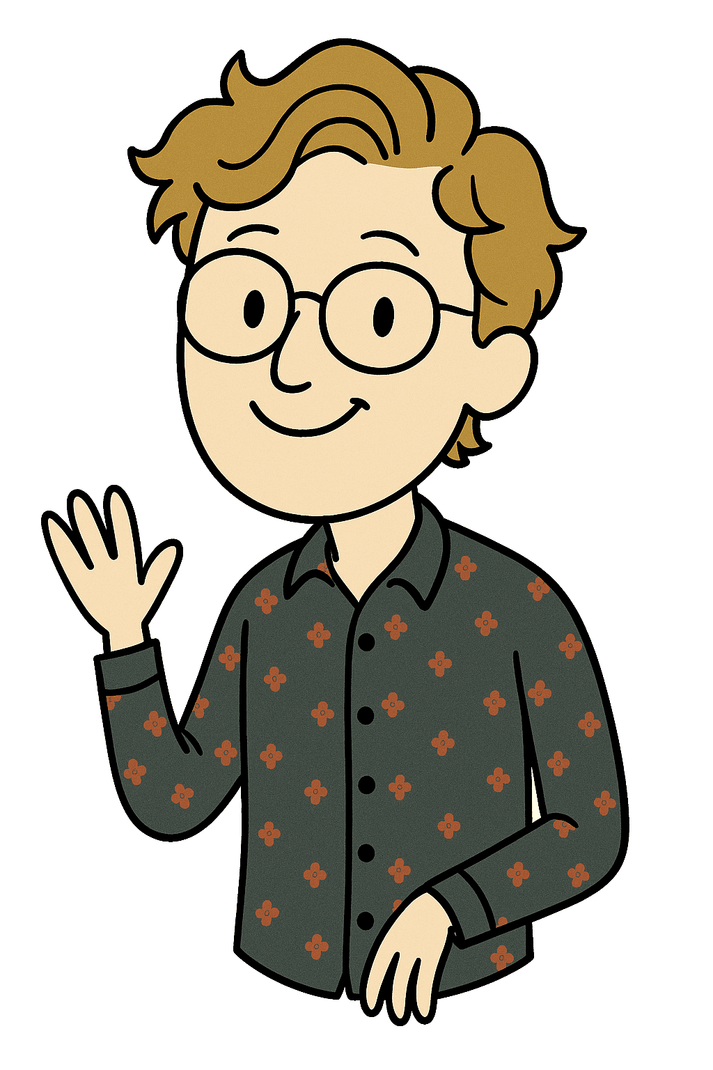 Friendly character encouraging you to launch